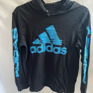 Adidas Black Hoodie with Blue Logo